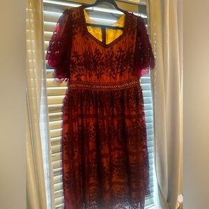 Ivy City Co Venice Dress in Wine